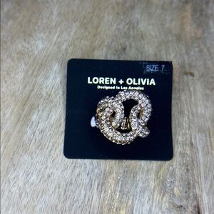 Lauren And Olivia From Nordstrom NWT Stretch Rhinestone Knit  Ring